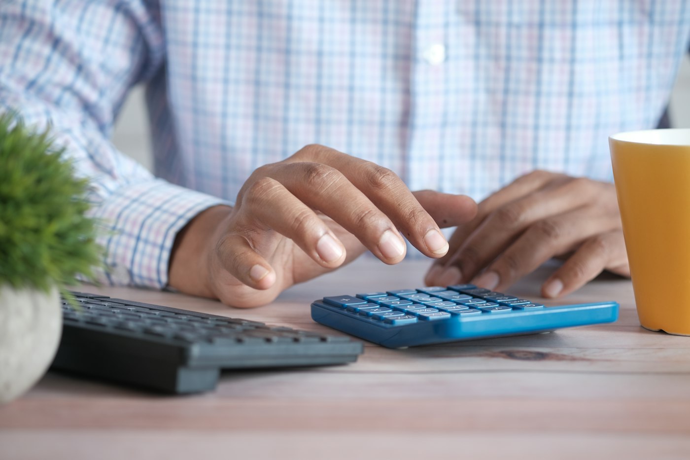 Reviewing figures with a calculator